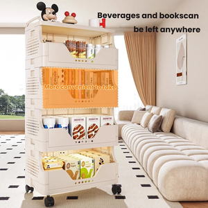 Wholesale Multi Layer Snack Storage Cart Household Heavy Duty <strong>Rolling</strong> Organizer Toy Book Storage <strong>Rack</strong> with Wheels - Product Image 4