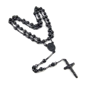 Chapelet avec la bénédiction apostolique du pape Léon XIV, grosses perles, collier catholique - Product Image 2