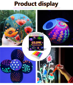 Kit de <span class=keywords><strong>peinture</strong></span> 3D personnalisé KHY, couleurs permanentes, brillance dans le noir, vente en gros, <span class=keywords><strong>peinture</strong></span> acrylique pour cuir, tissu, toile, verre, papier, 9 couleurs - Product Image 6