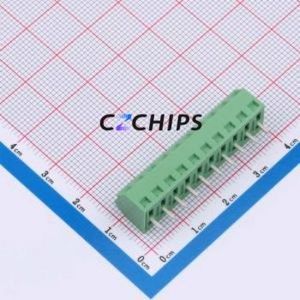 DB127S-3.81-10P-GN-S Screw Terminal Block Through hole Component (THT),P=3.81mm Connector 1x10P 3.81mm Green Through Hole - Product Image 2