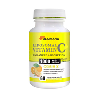 Comprimés de Vitamine C à Marque Blanche 1000mg, Biodisponibilité Améliorée, Antioxydant Liposoluble pour Adultes, OEM/ODM