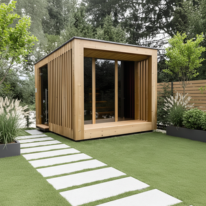Sauna en cèdre rouge 6 kW, design résistant aux intempéries, sauna bien-être toute l'année pour villa - Product Image 1