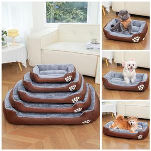 Nid pour chats et chiens en tissu peluche court, chaud et amovible, confortable, doux, avec motif empreinte de patte, excellente qualité, vente en gros d'usine - Product Image 3