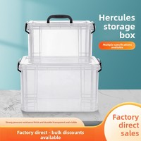 Boîte de rangement en plastique transparente épaissie à angle droit pour couettes, vêtements, articles divers, jouets – Style minimaliste moderne – Boîte Hercules
