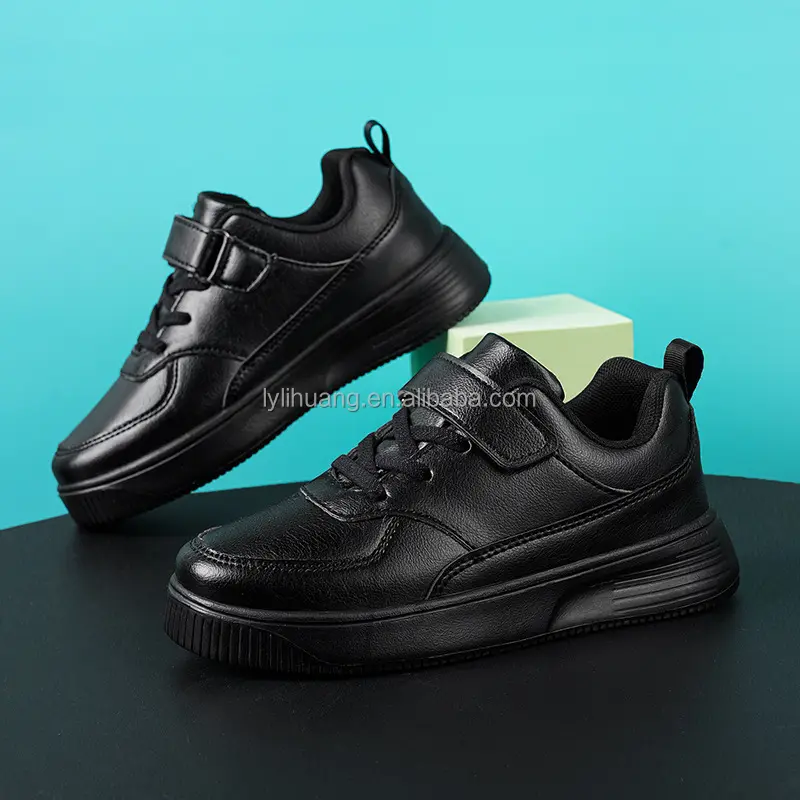 Wholesale Kids Sports Shoes All Black Boys Shoes Leather Running Girls Children's White Shoes