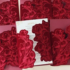 Custom Velvet Luxury Eco-friendly Wedding Stationery Featuring Elegant European Design Customizable Gold Foil Christmas - Product Image 4