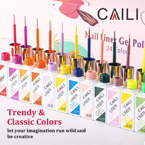 Kit de vernis à ongles gel French Tip 24 couleurs, pour nail art, avec pinceau fin intégré, cadeaux de manucure pour femmes - Product Image 4