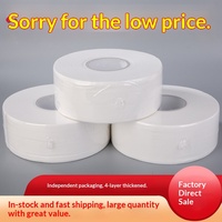 Papier toilette en rouleaux jumbo, 4 plis, blanc, en pâte de bois vierge, soluble dans l'eau, prix bas, usage commercial