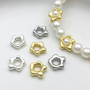 Star Shape Metal <b>Beads</b> Gold <b>Silver</b> For DIY Jewelry Accessories TA06 - Product Image 2