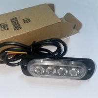 Luz de Advertencia Estroboscópica Lateral Ultrafina de 4 LED 12-24V para Camiones, Remolques y Parrillas de Vehículos Todoterreno