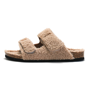 <span class=keywords><strong>Sabots</strong></span> d'hiver ajustables pour femmes, sandales en fourrure de <span class=keywords><strong>mouton</strong></span> moelleuse et duveteuse, sandales en liège Birken, pantoufles pour femmes - Product Image 6