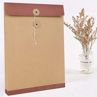 Pochette de rangement extensible en papier kraft A4 avec fermeture à cordon et bouton, porte-documents, dossier de projet en polyéthylène pour chaussures