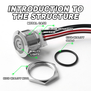 Hot bán không thấm nước siêu ngắn <span class=keywords><strong>push</strong></span> <span class=keywords><strong>button</strong></span> momentary 16 Mét kim loại <span class=keywords><strong>push</strong></span> <span class=keywords><strong>button</strong></span> chuyển tự-đặt lại - Product Image 2