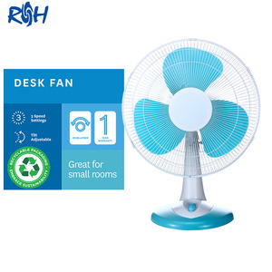 Ventilateur de table silencieux à oscillation large, 3 vitesses, commande par bouton-poussoir bleu, 16 pouces, pour chambre, maison, bureau - Product Image 4