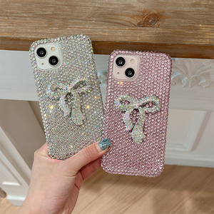 Custodia per telefono con fiocco 3D con strass per <span class=keywords><strong>iphone</strong></span> 17 Pro Max design personalizzato da donna alla moda <span class=keywords><strong>Cover</strong></span> per <span class=keywords><strong>iphone</strong></span> 16 Plus 15 - Product Image 2