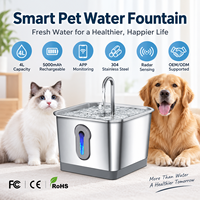 Fontaine automatique intelligente sans fil pour chats et chiens, compatible CE FCC RoHS UN38.3, OEM ODM pris en charge, pour plusieurs animaux domestiques, pompe silencieuse, utilisation domestique