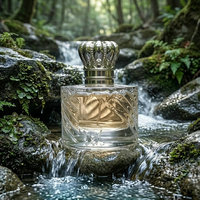 Flacons de parfum vides de luxe écologiques 50ml/100ml, flacon pulvérisateur en verre à col serti, cylindre en verre transparent avec bouchons pulvérisateurs rechargeables