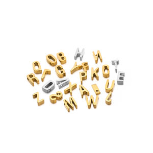 5pcs/bag Stainless Steel Letter Pendant 8mm English Alphabet Letter <strong>Charm</strong> Pendants Jewelry Making Accessories - Product Image 5