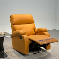 Fauteuil inclinable moderne orange avec fonctions de massage et de balancement, housse amovible, électrique, une place, revêtement en tissu, structure métallique