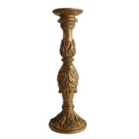 Grand bougeoir unique de style européen étanche en couleur or antique Bougeoir de table pour pilier et bougie conique