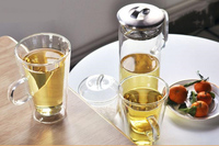 Vente en gros de tasses à café en verre borosilicate à double paroi de 250 ml/350 ml, ensemble de tasses à thé au design moderne avec poignée