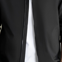 Veste Business Casual pour Homme Beige à Fermeture Éclair Intégrale, Style Décontracté Col Pointu Poches Inclinées Quotidien Bureau Marque Privée Personnalisée