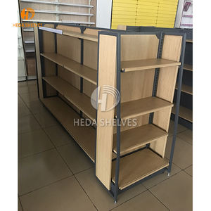 סיטונאי מודרני מתכת עץ מדפים יחידות ספק זול מחיר גונדולה סופרמרקט עץ מדפי - Product Image 2