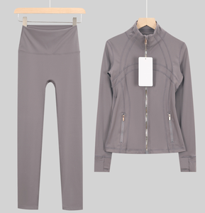 Vêtements de sport de luxe de haute qualité, veste de yoga <span class=keywords><strong>Lulu</strong></span>, coupe ajustée, respirante, col montant, haute élasticité - Product Image 5