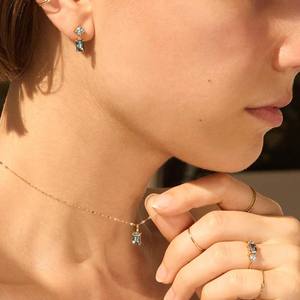 Anting-anting batu Zircon perhiasan Pastille biru <span class=keywords><strong>Topaz</strong></span> - Product Image 5