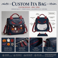 Mode personnalisé gothique Vampire démon Ita sac unique épaule PU fermeture à glissière Ita sac pour les collectionneurs de broches