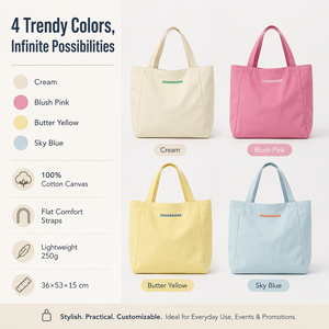 Sac fourre-tout en toile personnalisé avec logo, vente en gros, 4 couleurs, sac de shopping en coton, broderie OEM, sac promotionnel, MOQ 100 pièces - Product Image 2
