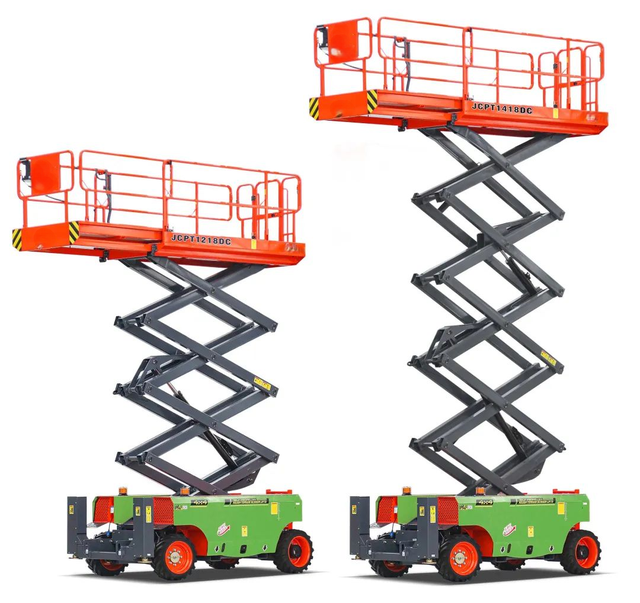 14m 16m Electric Scissor JCPT1412DC JCPT1612HA Lift Aerial Work Platform Battery Small Steel Hydraulic Mobile Self Propelled