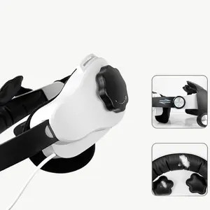 Oculus Quest 2 5300毫安时充电器配件VR精英头带，带电源组调节头盔头饰充电头Stra