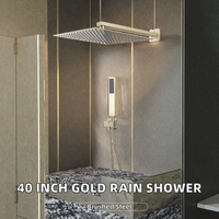 Ensemble de douche thermostatique mural couleur or, mitigeur simple, garantie 5 ans, design contemporain, en acier inoxydable 304
