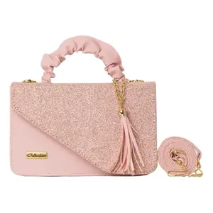 Bolso de Hombro de Microfibra Fana Natalia Pink Petal de 7 Pulgadas con Borlas Estilo Vintage para Mujer - Product Image 4
