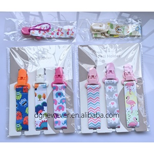Attache-sucette en tissu pour bébé, nouveau design, pour garçons et filles, imprimé de dessins animés d'animaux colorés, porte-sucette - Product Image 4