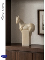 Nouvelle sculpture artistique semi-artisanale de 46,5 cm en imitation jade, style chinois, luxe léger, cheval au galop, pour salon, entrée, TV