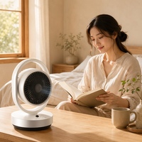 Ventilateur de table silencieux oscillant intelligent 25W avec longue autonomie, humidification, minuterie tactile et mode veille pour le bureau et le salon