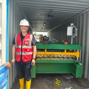 מכונת ייצור רעפי גג אוטומטית לחלוטין PPGI GL 0.3-0.8 מ\\\"מ מכונת ייצור פאנלים לגג ניידת מכונת עיצוב גלילי לגגות מתכת - Product Image 3