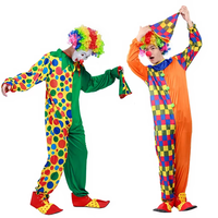 Ensemble de costume de clown unisexe multi-styles avec perruque, nez, masque, chaussures, sifflet – Tenue amusante pour Carnaval, Halloween, fête de cirque, cosplay