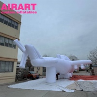 Hélicoptère gonflable blanc de décoration extérieure, avion gonflable géant pour des démonstrations d'événement