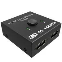 Commutateur HDMI2.0 HDTV commutateur bidirectionnel 1x2 / 2x1 AB répartiteur de commutation 2 ports prend en charge 4K 1080P 3D HDR HDCP répartiteur pour TV