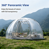 Tente Dôme Transparente Pop-up en PVC pour Camping Extérieur, Une Chambre, Ciel Étoilé, 1500-2000mm, Imperméable, 2 Personnes, Quatre Saisons, Vente en Gros