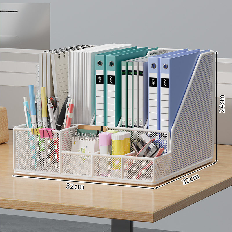 Five-piece pen holder/bookend - white