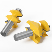 Mèches à double cannelure 1/2in ou 12mm ou 8mm à queue ronde pour toupie à rainure en V Frame Edge Tenon Joint Cutter Floor and Splicing Knife
