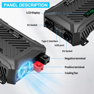 DATOUBOSS Appareils Solaires Onduleur <span class=keywords><strong>Convertisseur</strong></span> Solaire de Voiture à Onde Sinusoïdale Pure 12V vers 240V 220V, Puissance Continue 2000W pour Énergie Renouvelable - Product Image 3