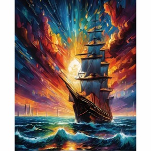 Pintura de paisaje, dibujo completo de diamantes, Kits de pintura DIY para adultos, envío marítimo, pintor de diamantes, decoración de arte de pared para el hogar, regalo - Product Image 1