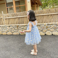 Robes à fleurs brodées pour filles, à bretelles, à volants, tutu d'été en tulle, vente en gros