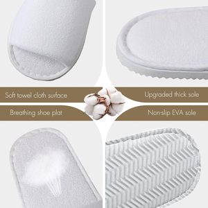 Chaussons jetables de luxe pour hôtel, personnalisables avec logo OEM, en polaire corail, semelle EVA souple, recyclables et lavables - Product Image 3