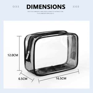 Trousse de Toilette de Voyage Transparente et Colorée, Sac Cosmétique Étanche en PVC Format Quart, Organisateur de Maquillage pour Femmes - Product Image 2